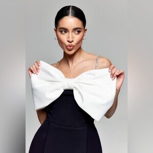 NADINE MERABI Jenny Bow Mini Dress XS